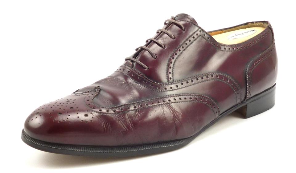 Salvatore Ferragamo Wingtip Leather Oxford Dress Shoes Size 9 1/2 D MEN