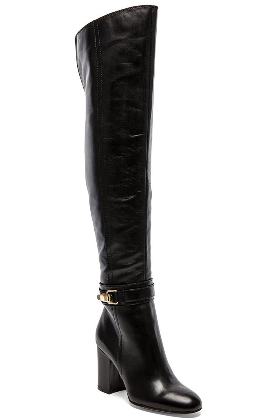 Sam Edelman Fae Over The Knee Tall Leather Black Boots Size 41 ladies