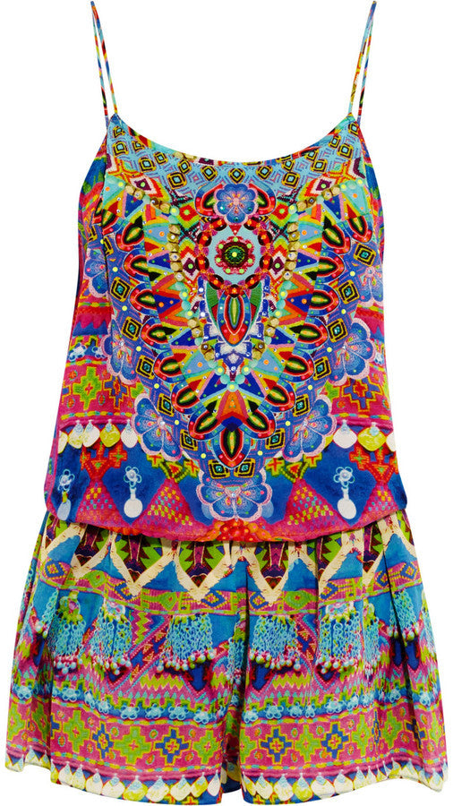 Camilla Women's Franks Spirit Of The Ruh Silk Playsuit Jumpsuit Size 2 M medium ladies
