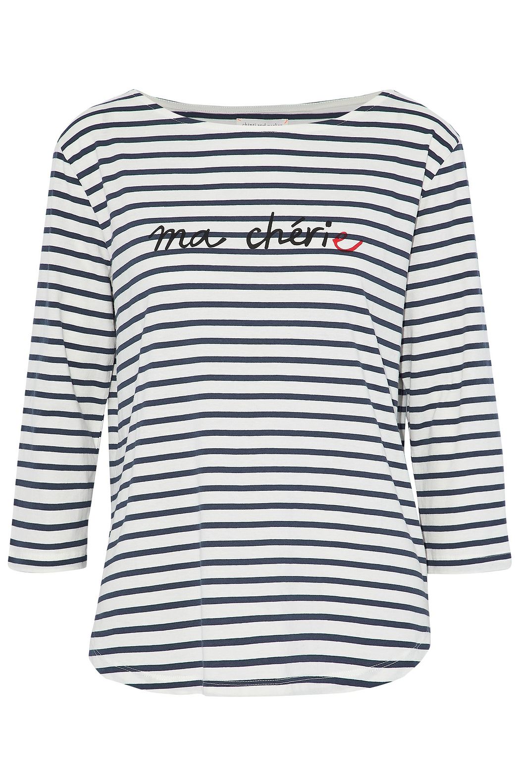 CHINTI & PARKER Printed striped organic cotton T-shirt Top Size S small ladies