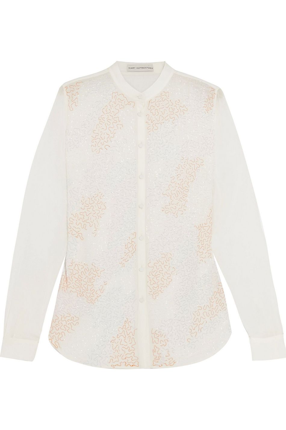 MARY KATRANTZOU Mika Silk Embellished Blouse US 2 UK 6 I 38 ladies