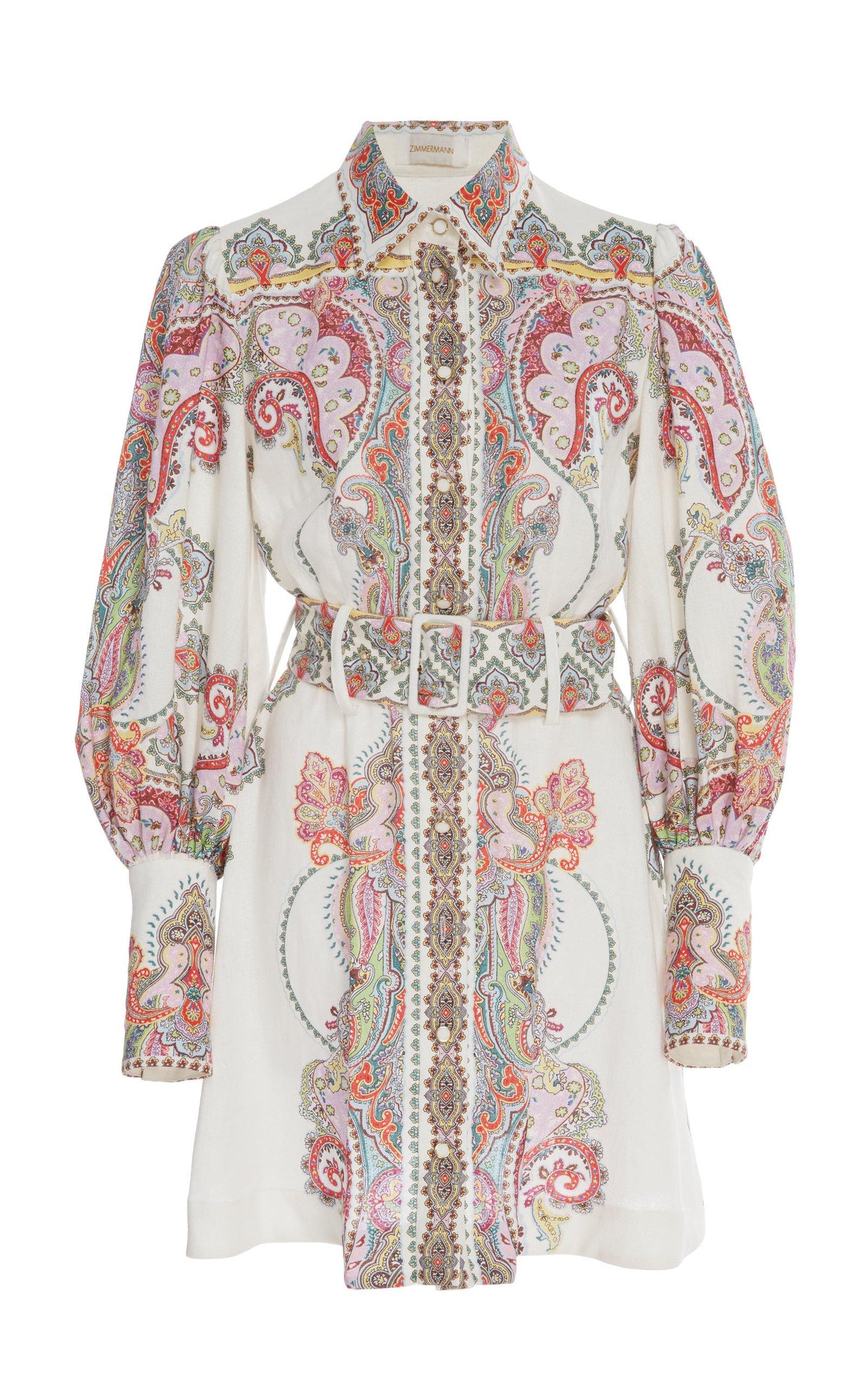 ZIMMERMANN Ninety-six Shirt Paisley Print Linen DRESS SIZE 1 S Small SOLD OUT ladies
