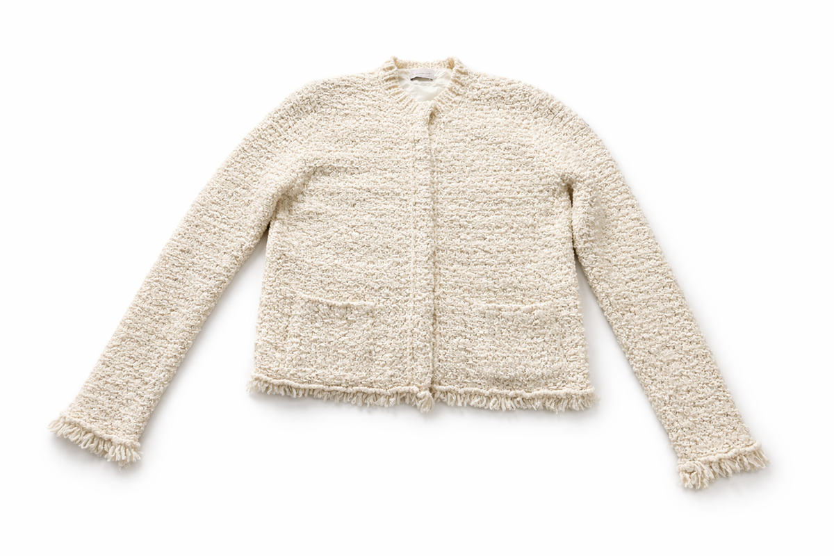 Moncler Tweed Fringe Blazer Jacket Size M medium ladies