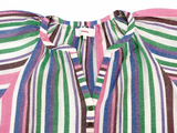 Xirena Striped Linen Blend Flutter Sleeve Blouse – Size S ladies