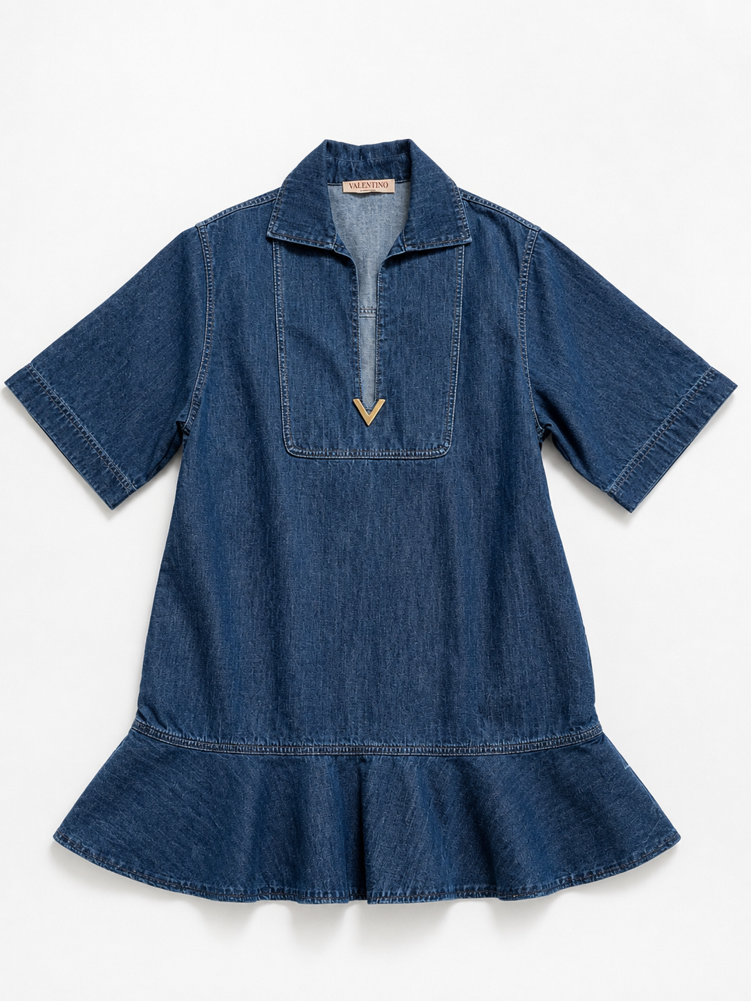 Valentino Garavani VGold Cotton Chambray Mini Dress ladies