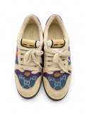 Gucci Calfskin Lame GG Monogram Web Womens Screener Sneakers Size 39 ladies