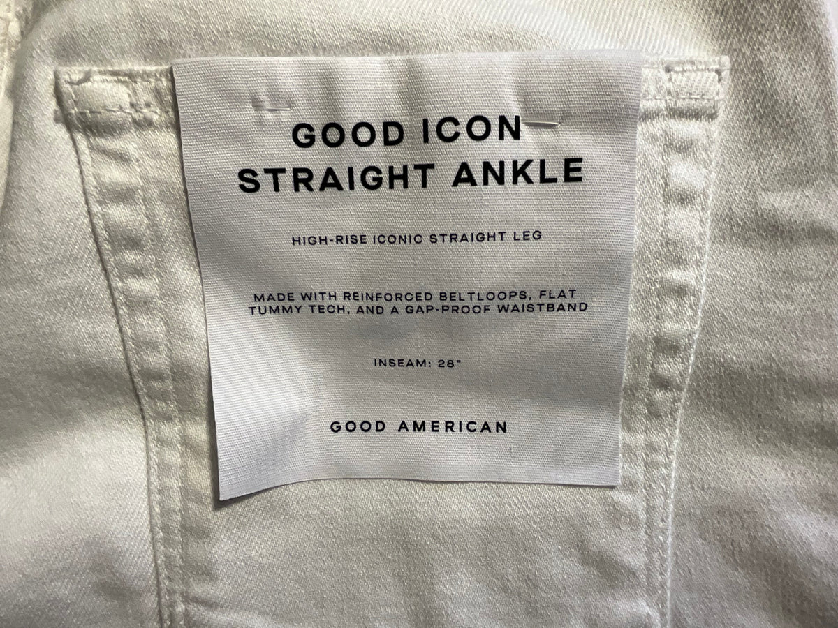 Good American Good Icon Straight Pears & Crystals Embellished Jeans