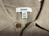 Reiss Kids Knitted Polo Jumper – Beige/Taupe – Age 8–9 Years children