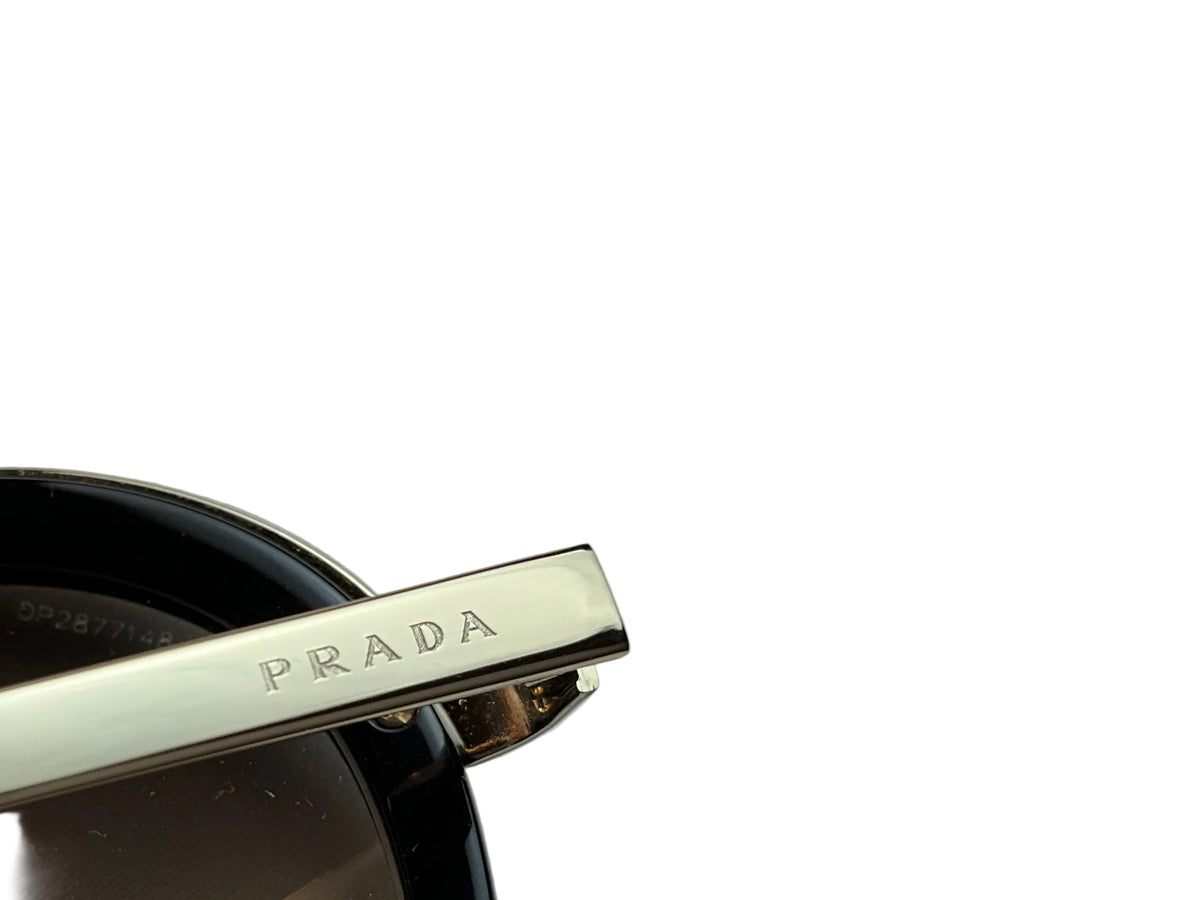 Prada Round Black Gold Oversized SPR50T 1AB-0A7 54-23-140 Sunglasses ladies