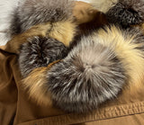 ERMANNO SCERVINO Brown Fur Parka Down Feathers Jacket Size 38 XS ladies