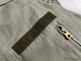 Zadig & Voltaire Khaki Green Linen Military Jacket with Eagle Embroidery ladies