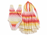 Missoni Mare Metallic Crochet-Knit Swimsuit & Mini Dress Set – Size IT 44 ladies