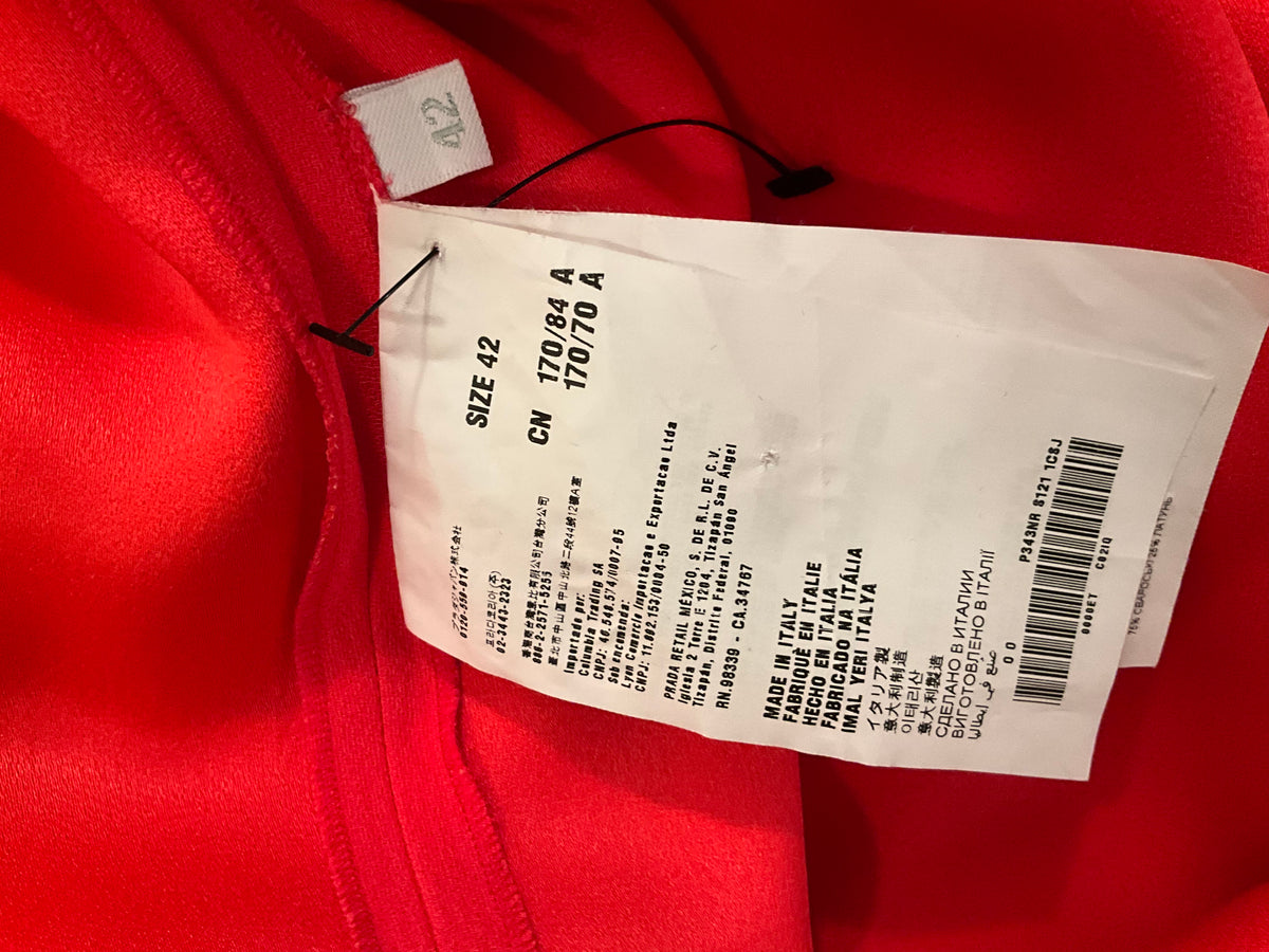 Prada Red Crystals Bow Dress size I 42 UK 10 US 6 ladies
