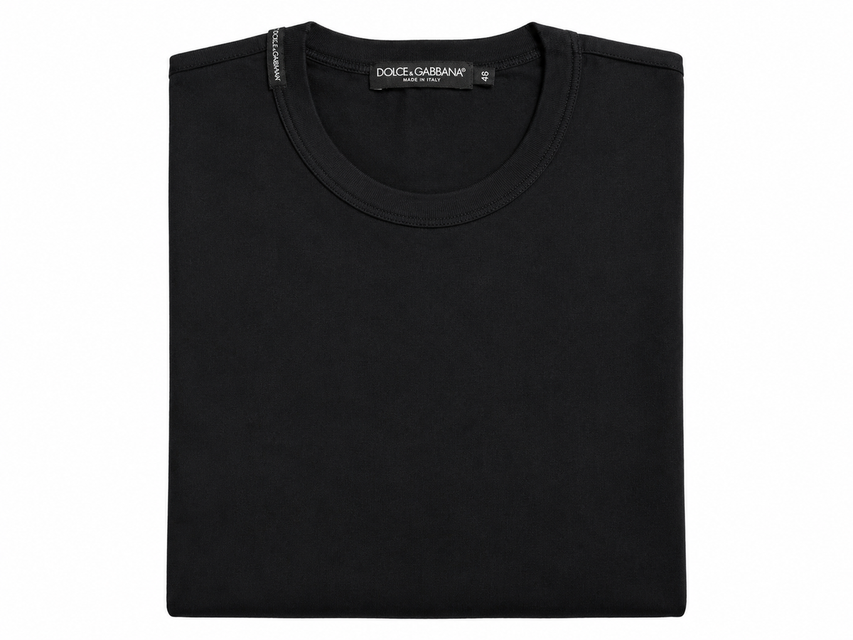 Dolce & Gabbana Men’s Black Fitted Cotton T-Shirt – Size IT 48 men