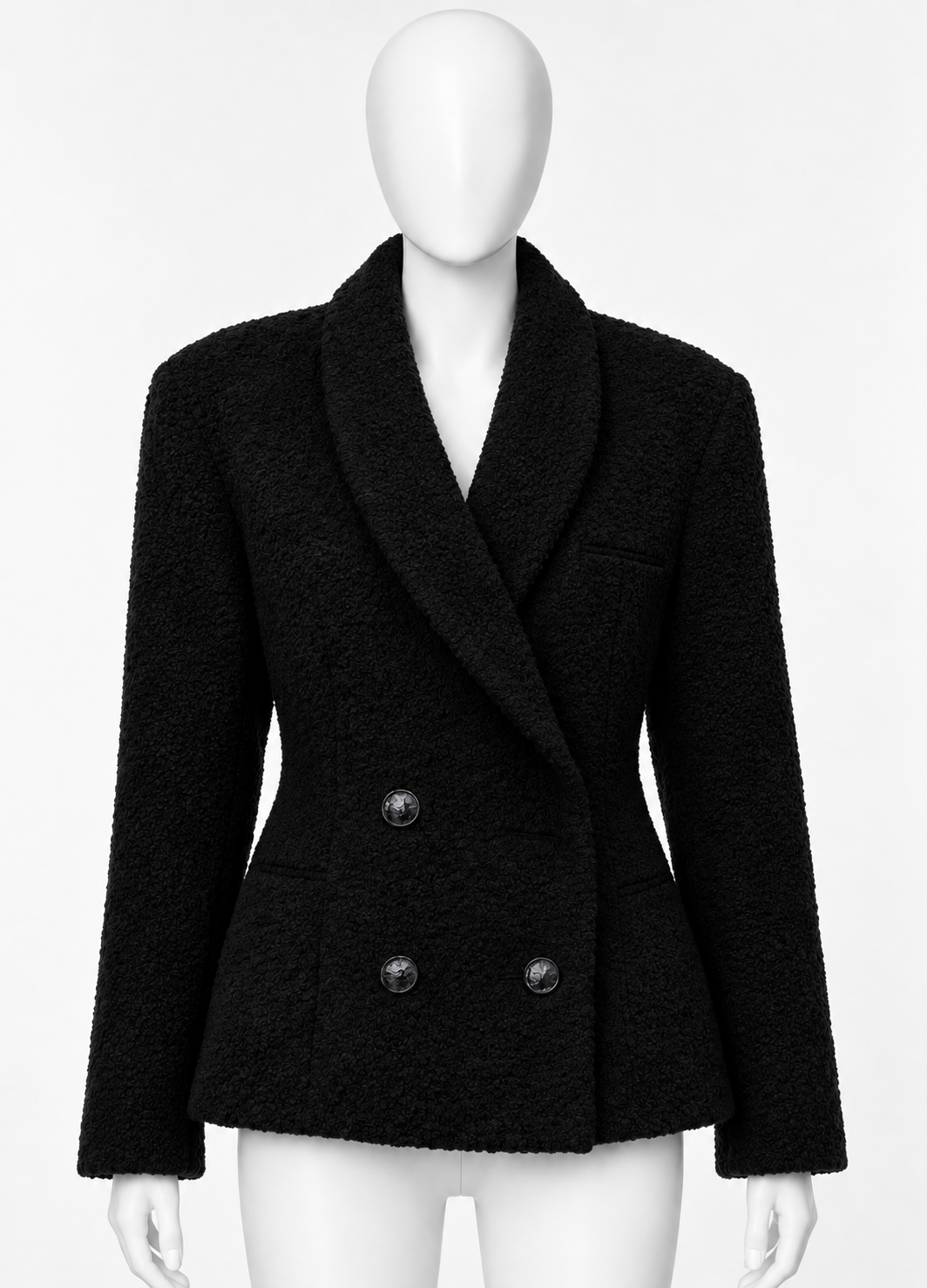 Chanel La Petite Veste Noire Black Bouclé Wool Jacket – Pre-Fall 2022/2023  – Size 40 ladies