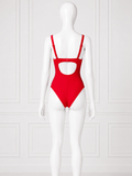 Pour Moi Underwired Bow Front Tummy Control Swimsuit – Red ladies