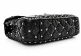 Valentino Garavani Craquele Nappa Small Rockstud Spike Shoulder Bag – Black ladies