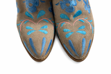 Custom made Western Suede Floral Embroidered Boots Size 38 ladies