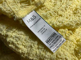 M&S Pale Yellow Textured Shirred Camisole Top – Size UK 12 ladies