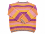 Rose Carmine Handmade Striped Mohair Pullover – Size 1 ladies