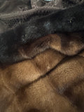 Princess Luxury Furs – Dark & Light Brown Ombre Mink Fur mid length Coat Size 36 UK 8 US 4 ladies