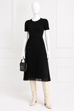 Claudie Pierlot Pleated Crepe & Cotton-Jersey Midi Dress – Size 2 M medium ladies