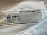 AG Jeans by Adriano Goldschmied Saige Wide Leg Crop High-Rise Jeans Size 27 ladies