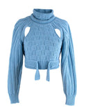 Richard Malone Merino Wool Cropped Cut Out Knit Sweater Jumper Size XS ladies