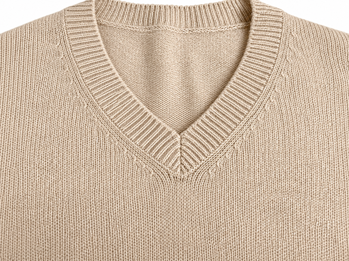 Women’s Beige Cashmere Feel V-Neck Pullover – Size XS/S ladies