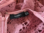 Goen J Pink Raschel Corded Lace BLOUSE SIZE UK 10 US 6 ladies