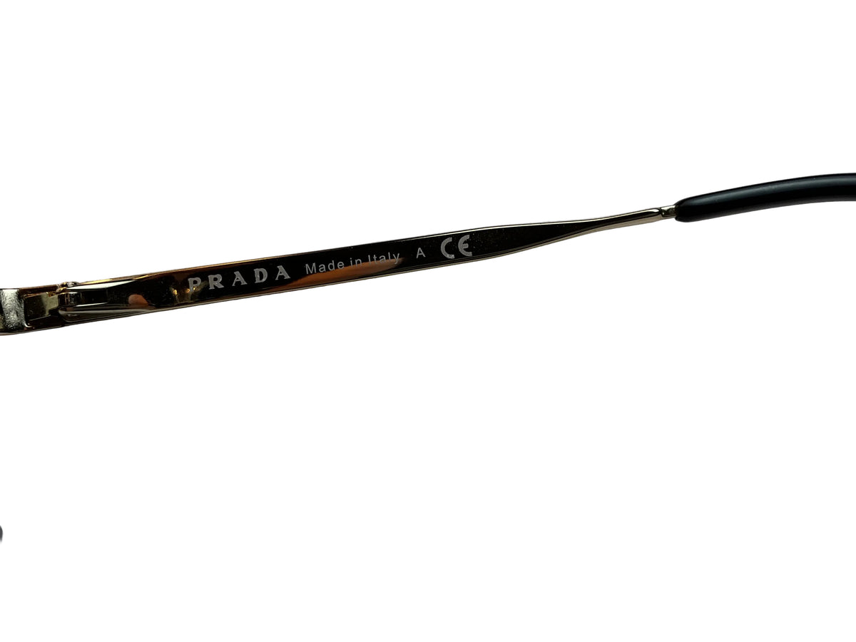 Prada Round Black Gold Oversized SPR50T 1AB-0A7 54-23-140 Sunglasses ladies