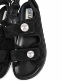 Chanel Suede Leather Dad Sandals in Black Size 38 1/2 UK 5.5 US 8.5 ladies