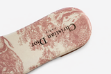 CHRISTIAN DIOR Dior Pink/Cream Fabric Dway Flat Slides Slippers Size 38 1/2 ladies