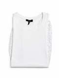 ME+EM White Cotton Broderie Anglaise Puff-Sleeve Top ladies