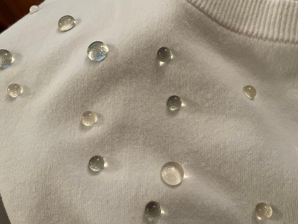Chanel 2018 Water Drop Embellished Cotton Dress Size F 40 UK 12 US 8 ladies
