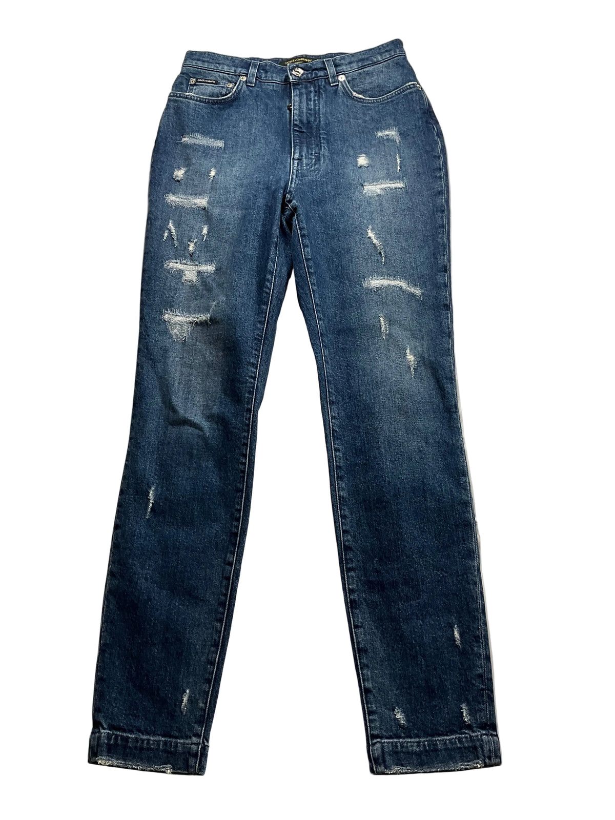 Dolce & Gabbana Grace high waisted distressed skinny jeans denim Size I 42 UK 10 US 6 ladies