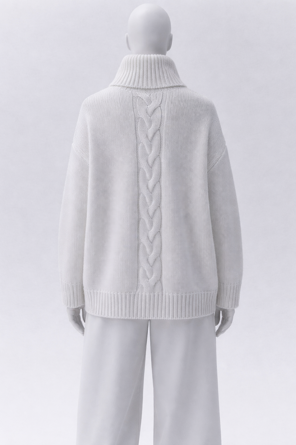 Herno White Cashmere Turtleneck Sweater Jumper Size I 38 XS ladies