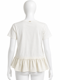 Herno White Cotton Peplum T-Shirt ladies