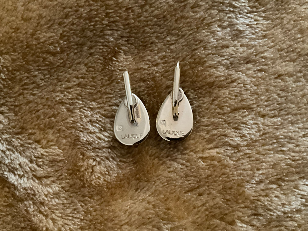 Gold vermeil Lalique Heliconia drop earrings ladies
