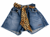 MC2 Saint Barth Leopard-Print Denim Shorts size W34 ladies