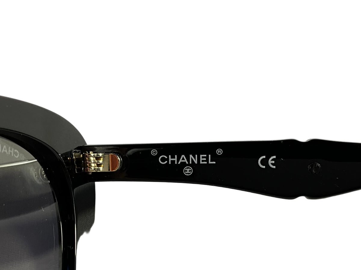 CHANEL Acetate Crystals CC Butterfly Sunglasses 71417A Black LADIES