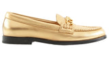Valentino Metallic Gold Leather VLogo Chain Loafers – Size EU 36½ ladies