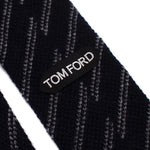 Tom Ford Navy Striped Pure Cashmere Knit Square Tie men