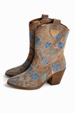 Custom made Western Suede Floral Embroidered Boots Size 38 ladies