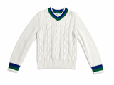 Jacadi Paris Boys White Cable Knit Cotton Sweater Jumper Size 8 Years (128 cm) children
