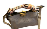 Fendi Small Peekaboo ISeeU Grey Ostrich Silver Hardware Bag Handbag Ladies