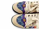Gucci Calfskin Lame GG Monogram Web Womens Screener Sneakers Size 39 ladies