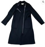 Michael Kors Navy Blue Wool Blend Mid Length Coat Ladies