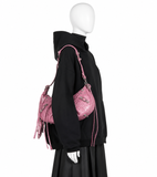Balenciaga Metallic Extra Supple Calfskin Crystal Crocodile Embossed Small Le Cagole Shoulder Bag – Pink ladies
