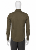 Saint Laurent Distressed Classic Stonewashed Denim Western Shirt – Khaki – Medium men